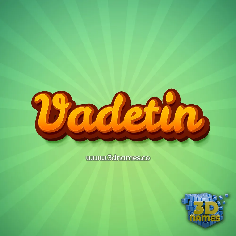 vadetin in Green Rays style - 3D name wallpaper