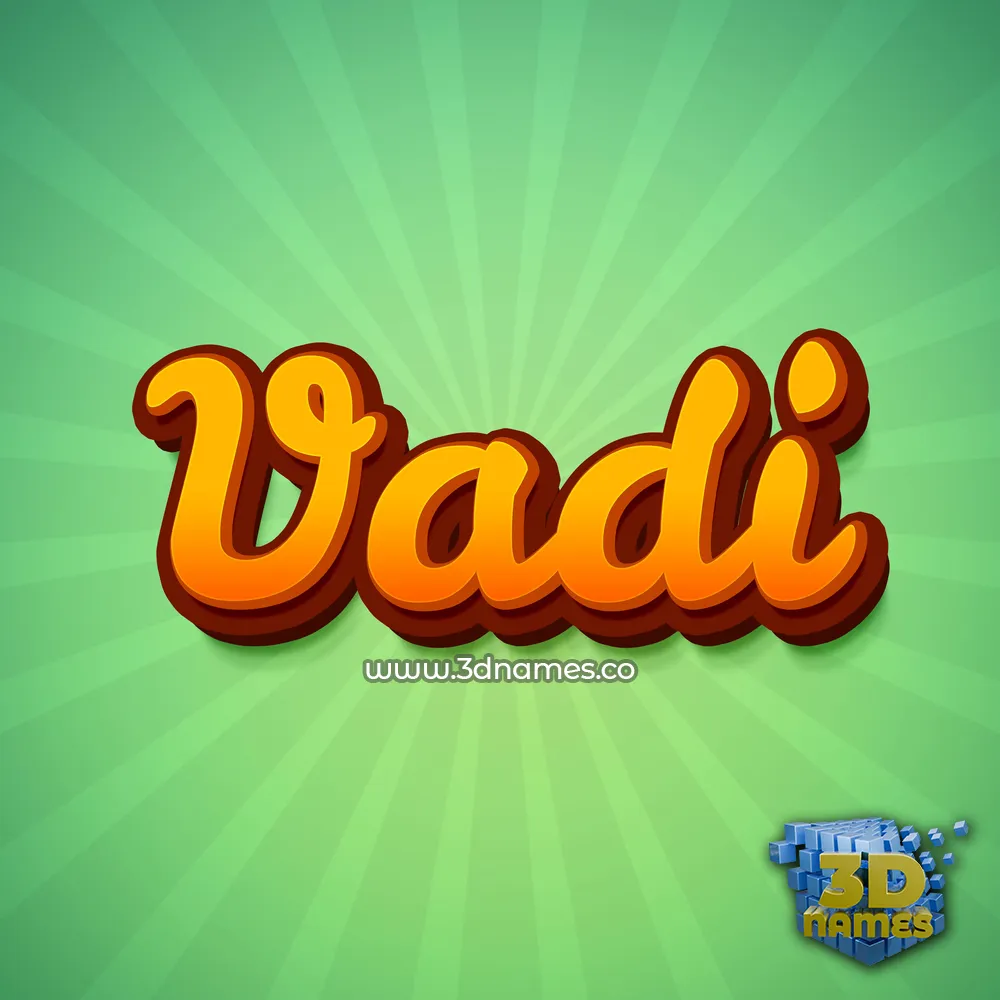 vadi in Green Rays style - 3D name wallpaper