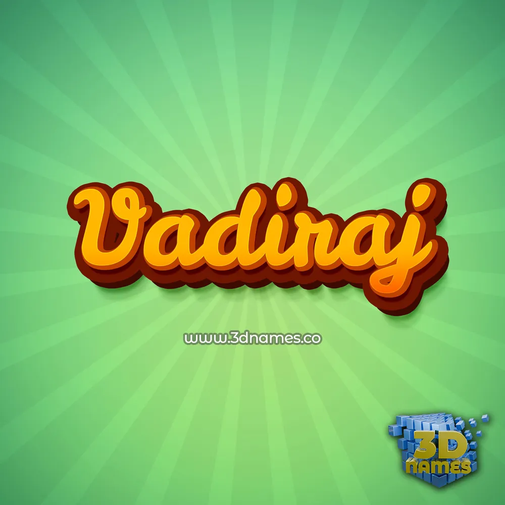 vadiraj in Green Rays style - 3D name wallpaper