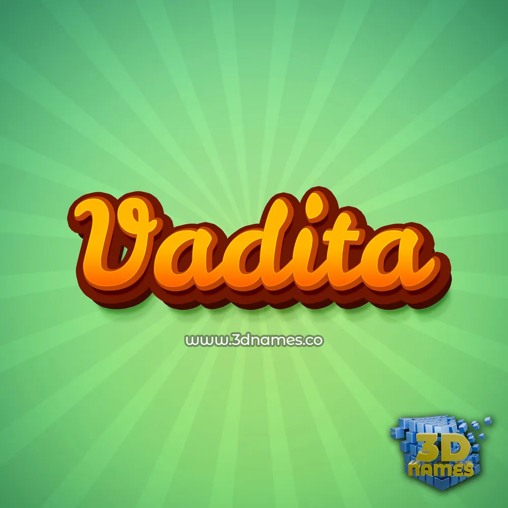 vadita in Green Rays style - 3D name wallpaper