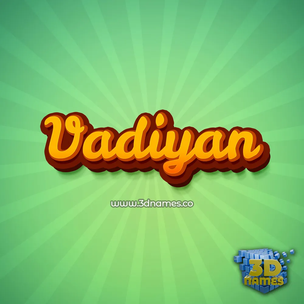 vadiyan in Green Rays style - 3D name wallpaper