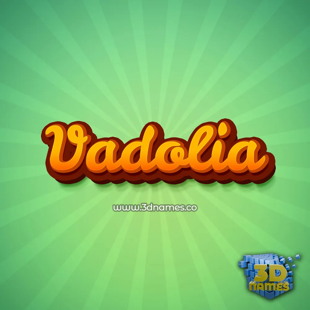 vadolia in Green Rays style - 3D name wallpaper
