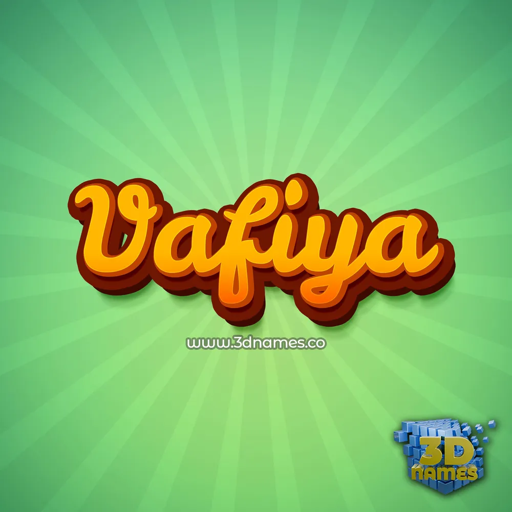 vafiya in Green Rays style - 3D name wallpaper