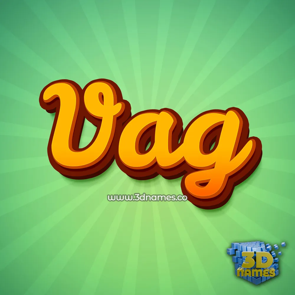 vag in Green Rays style - 3D name wallpaper
