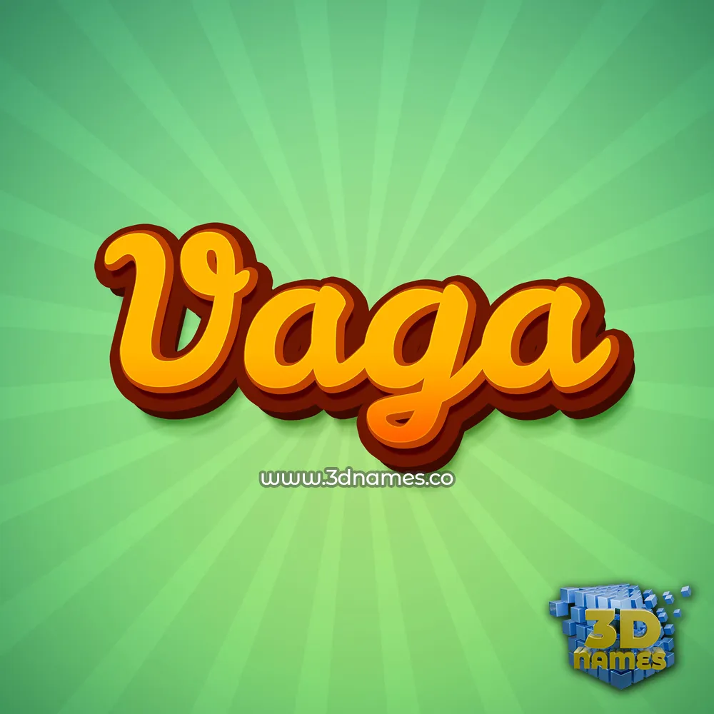 vaga in Green Rays style - 3D name wallpaper
