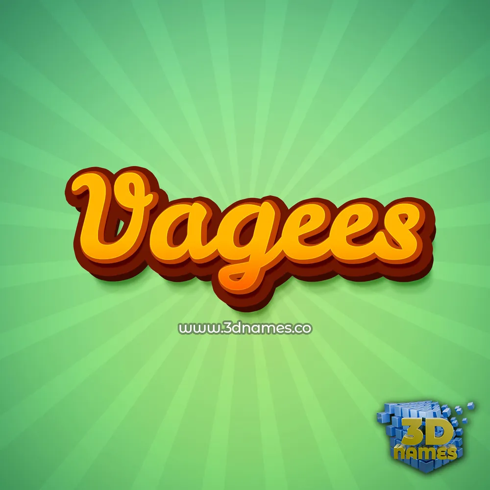 vagees in Green Rays style - 3D name wallpaper