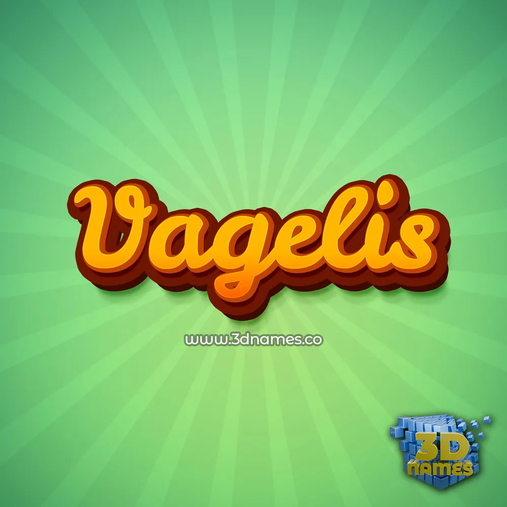 vagelis in Green Rays style - 3D name wallpaper