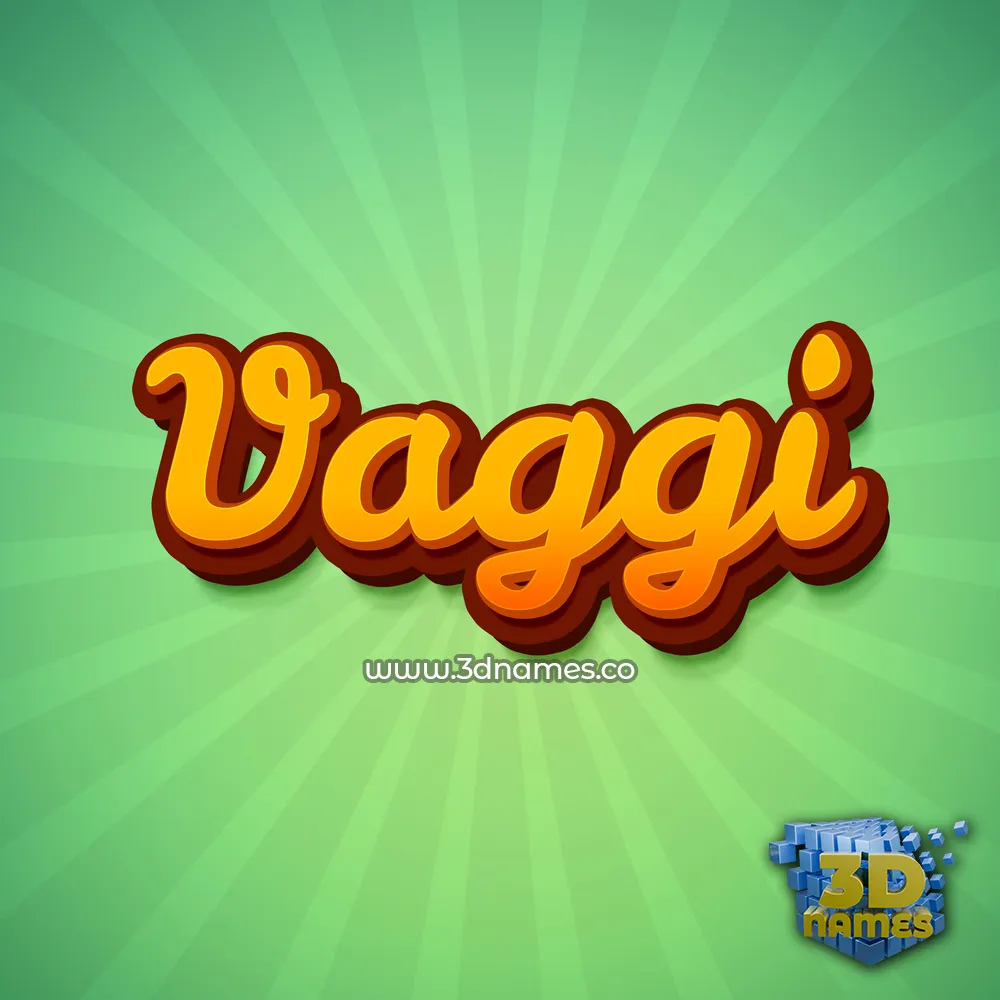 vaggi in Green Rays style - 3D name wallpaper