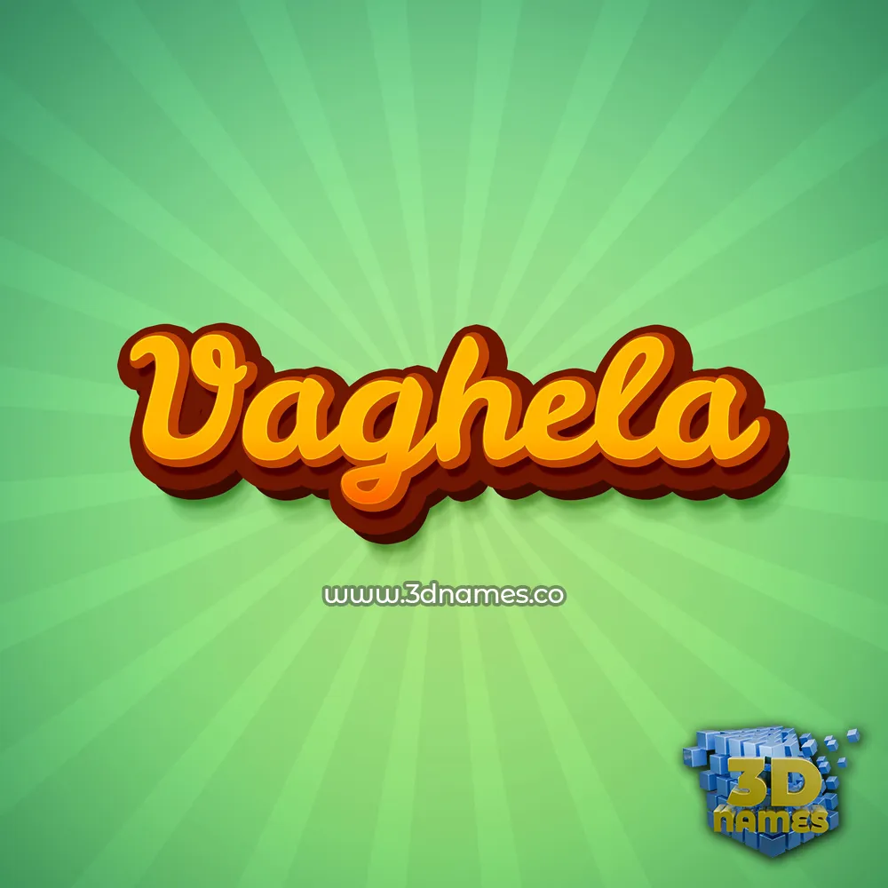 vaghela in Green Rays style - 3D name wallpaper
