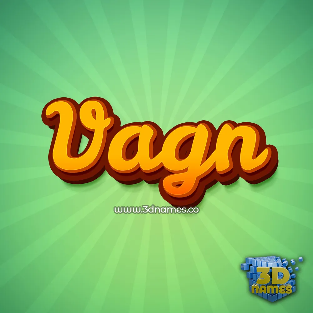 vagn in Green Rays style - 3D name wallpaper
