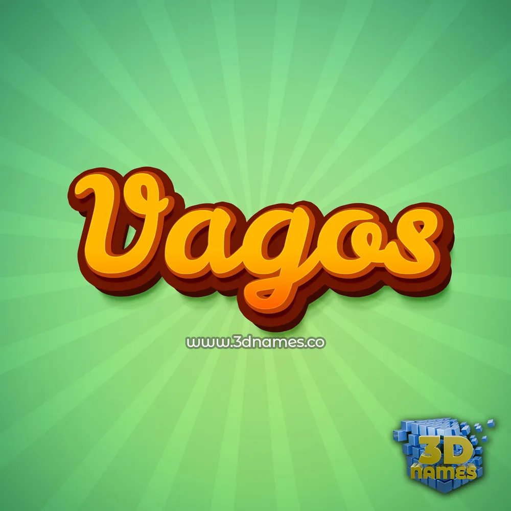 vagos in Green Rays style - 3D name wallpaper