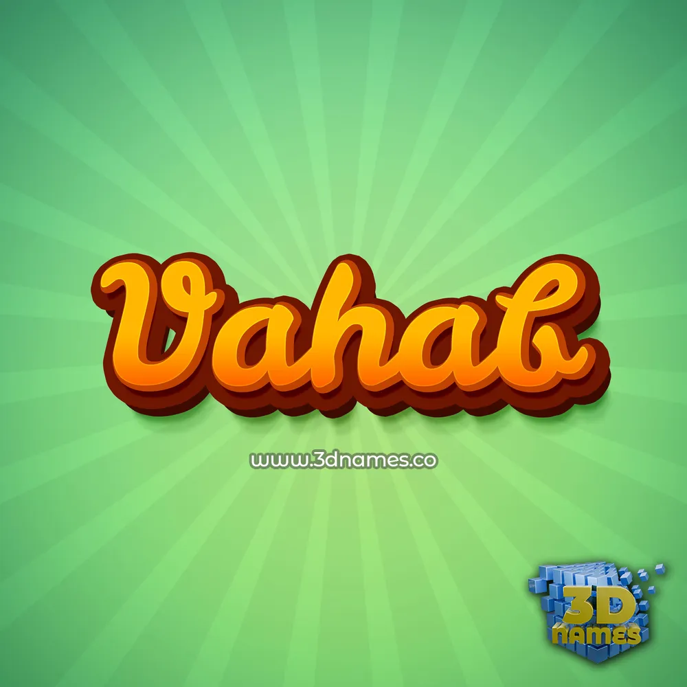 vahab in Green Rays style - 3D name wallpaper