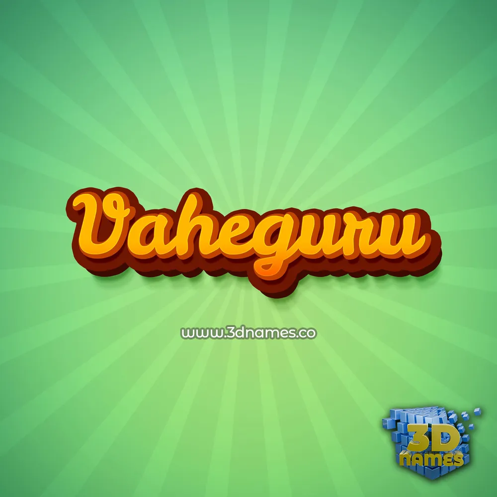 vaheguru in Green Rays style - 3D name wallpaper