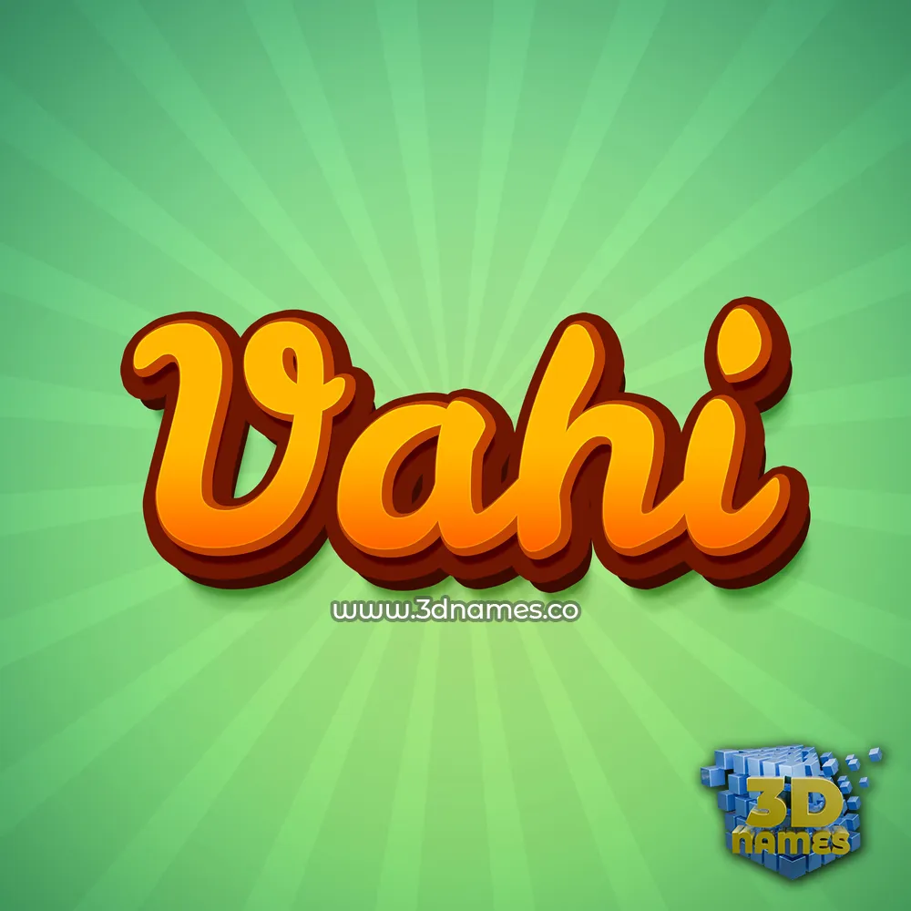 vahi in Green Rays style - 3D name wallpaper