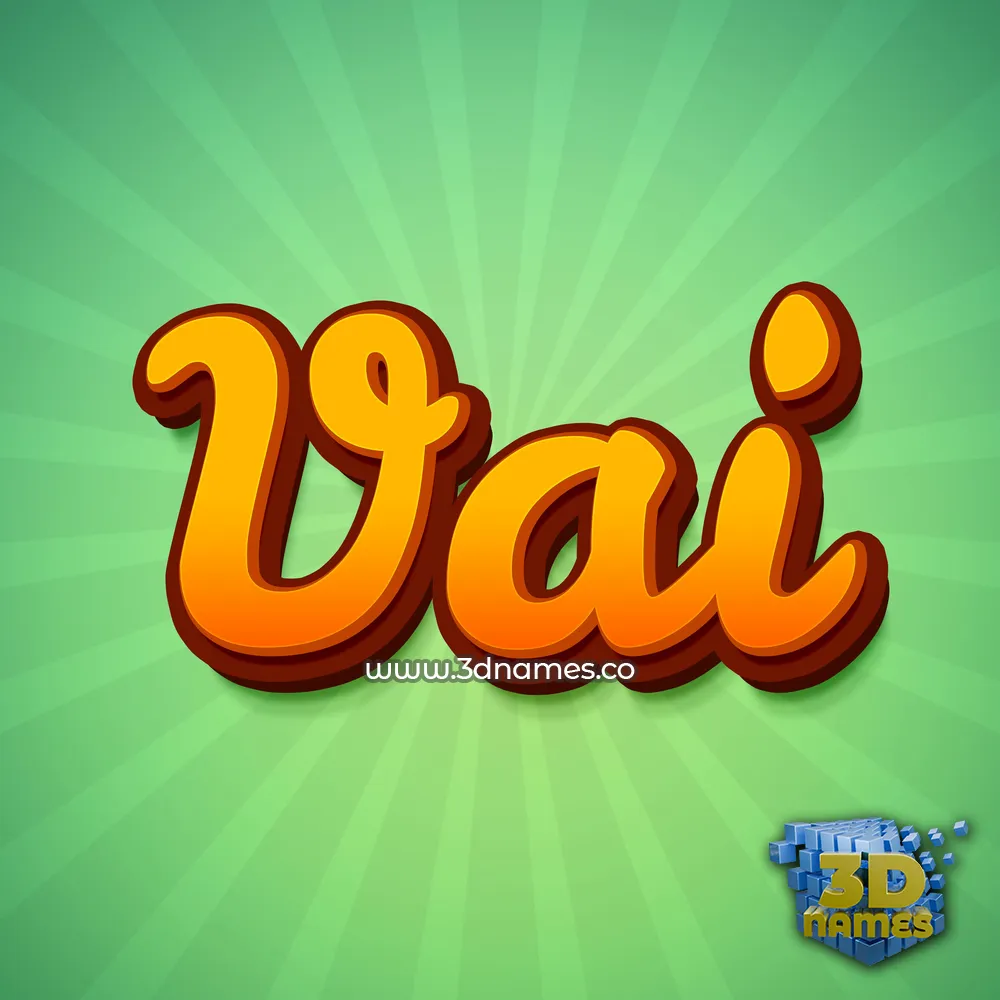 vai in Green Rays style - 3D name wallpaper
