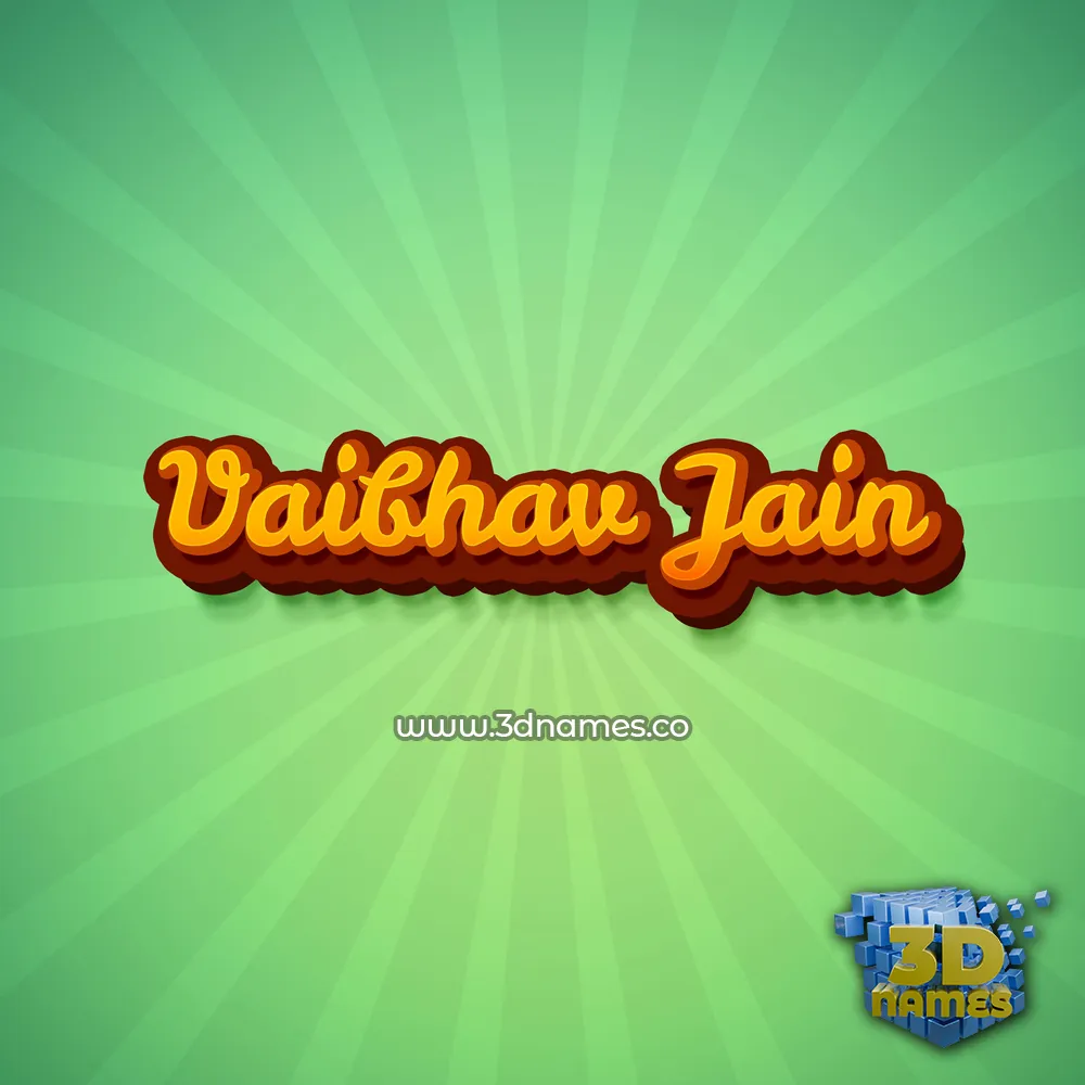 vaibhav jain in Green Rays style - 3D name wallpaper