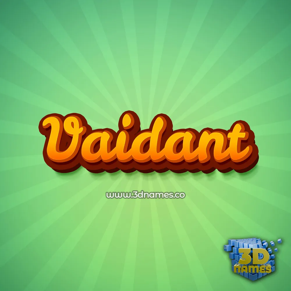 vaidant in Green Rays style - 3D name wallpaper