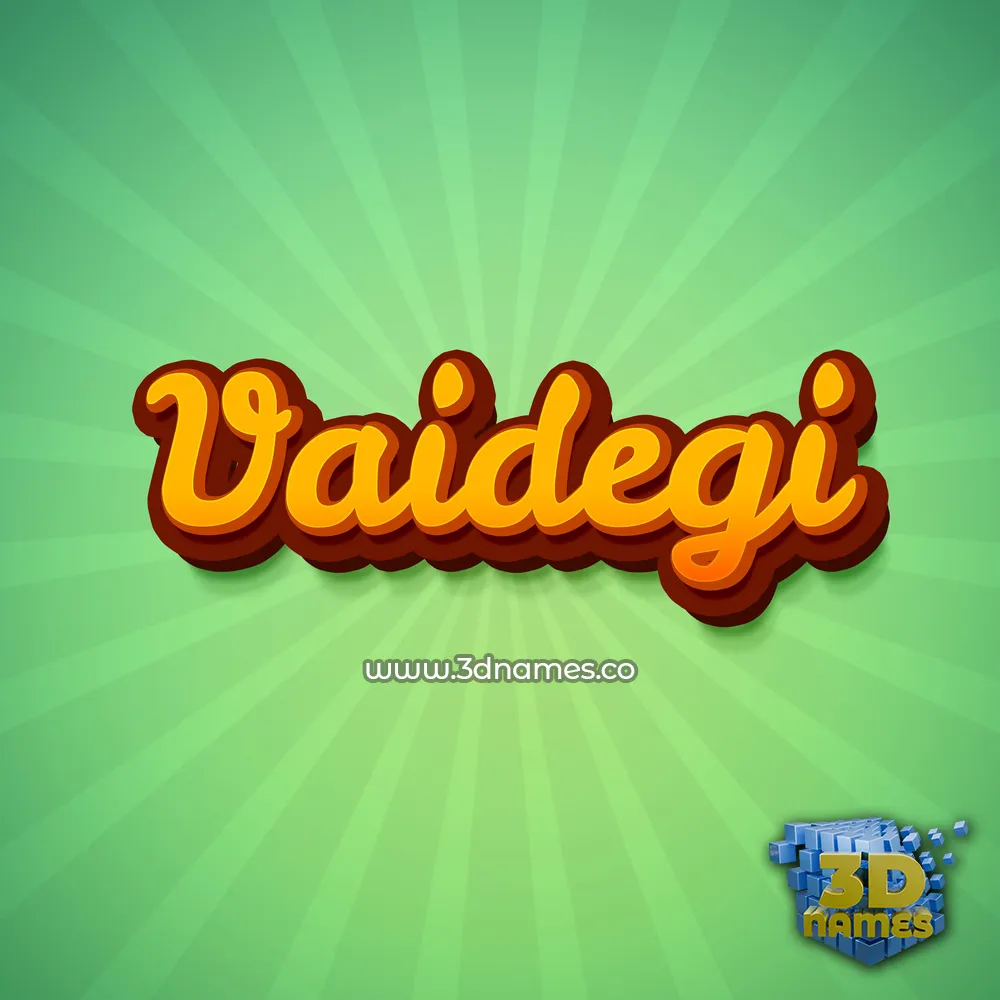 vaidegi in Green Rays style - 3D name wallpaper