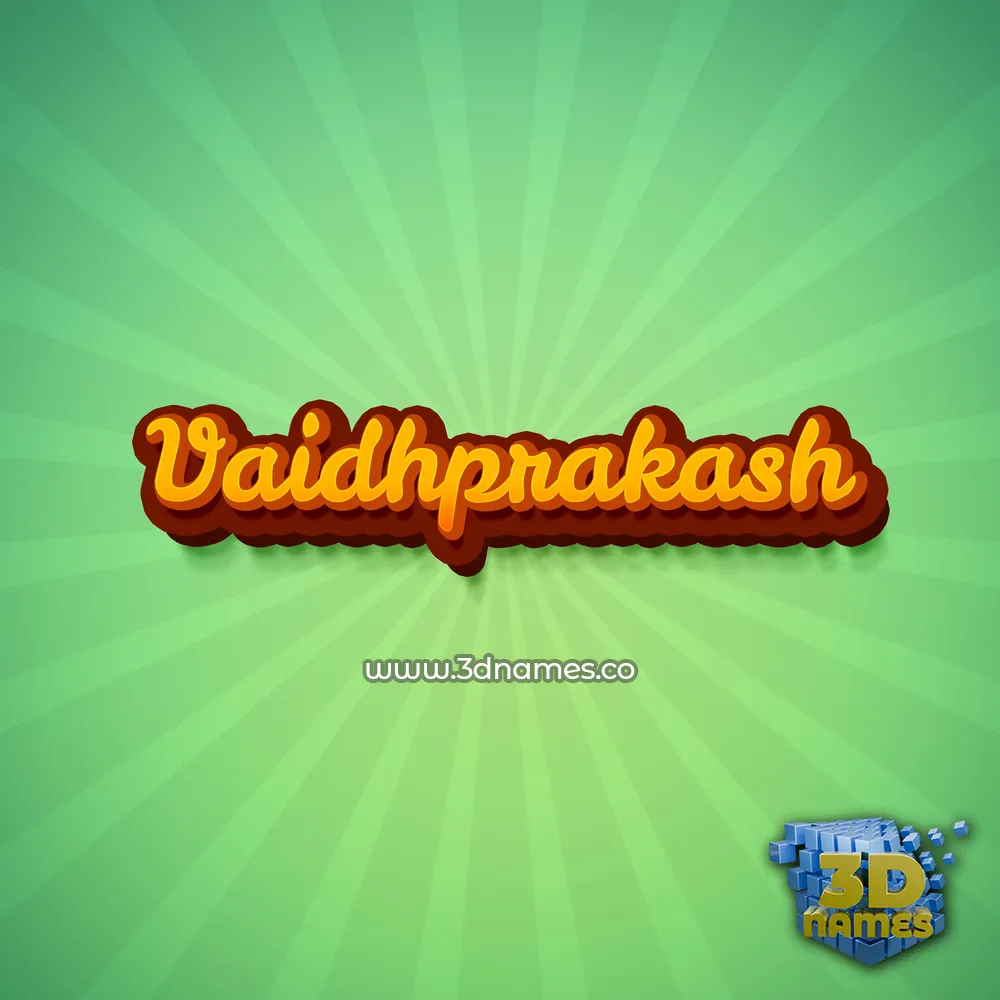 vaidhprakash in Green Rays style - 3D name wallpaper