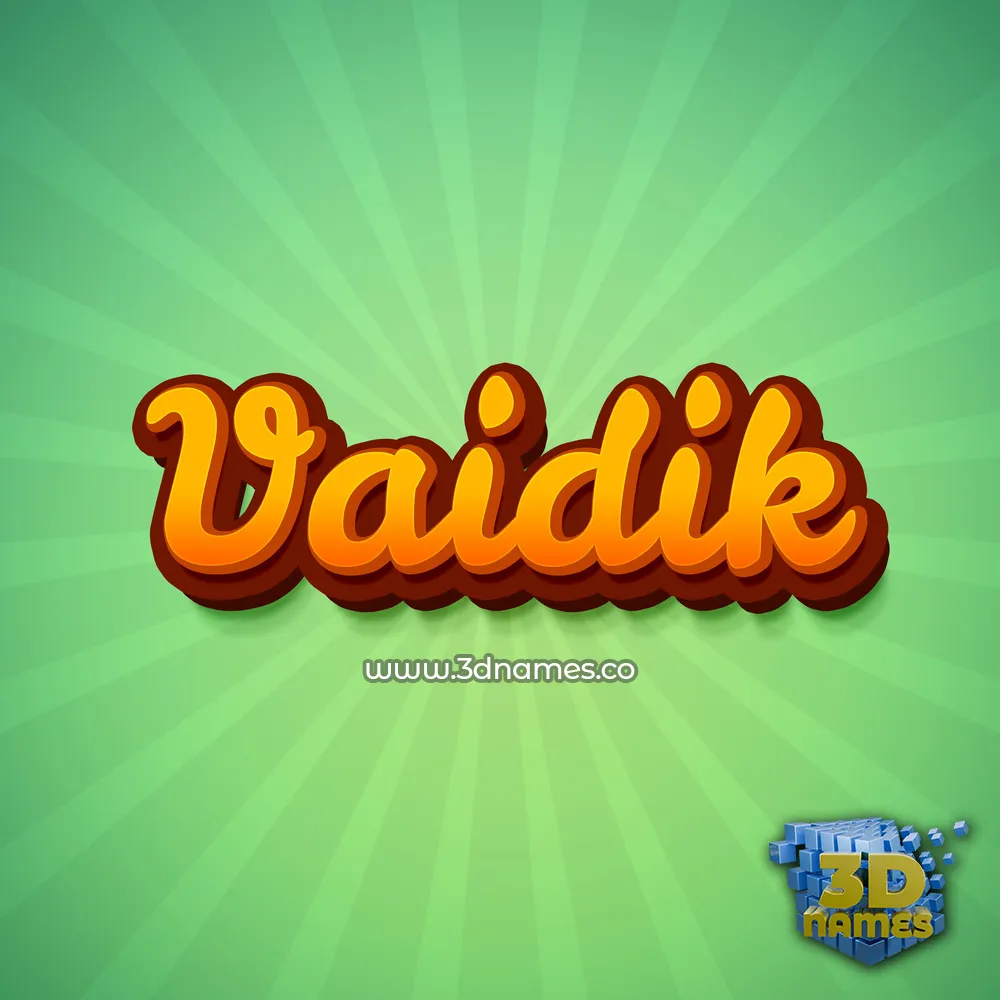 vaidik in Green Rays style - 3D name wallpaper