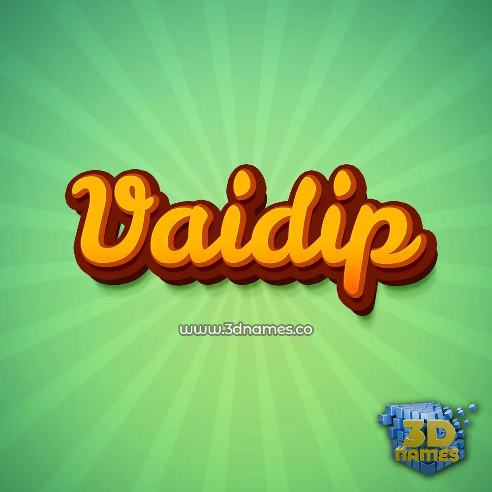 vaidip in Green Rays style - 3D name wallpaper