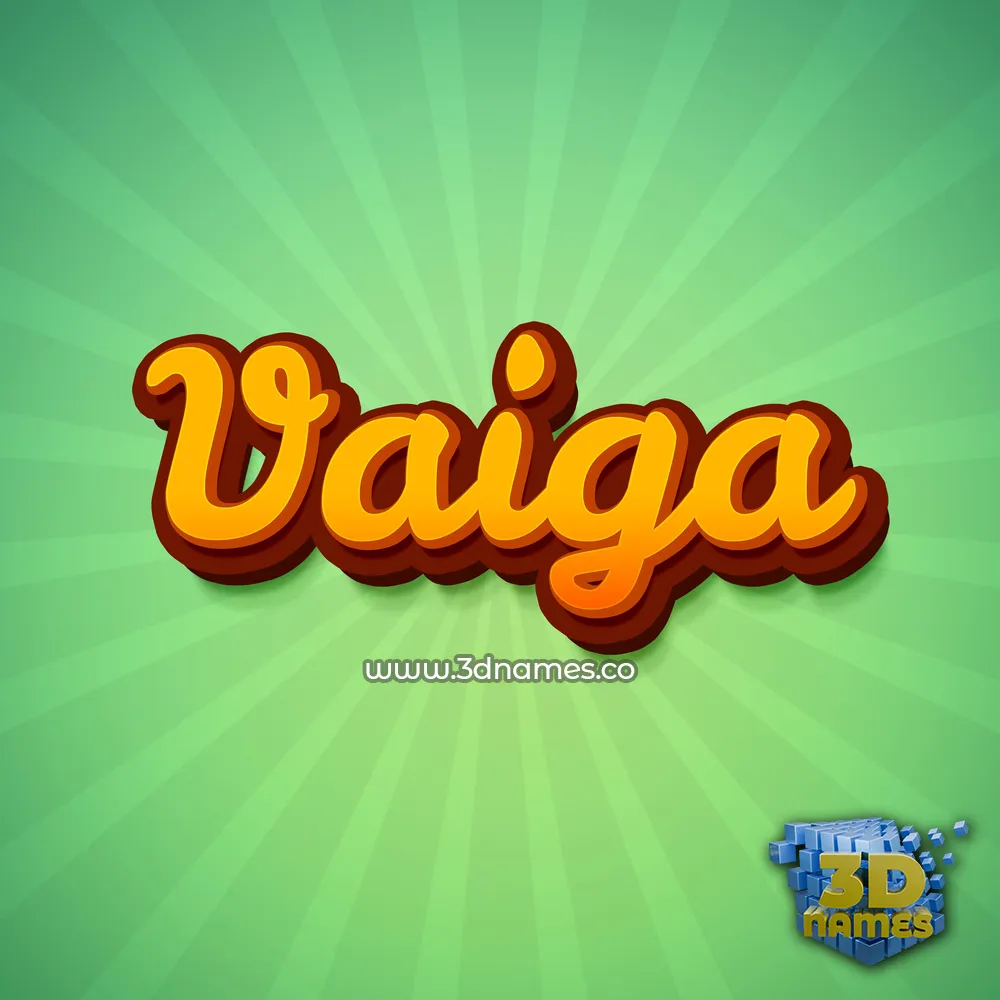 vaiga in Green Rays style - 3D name wallpaper