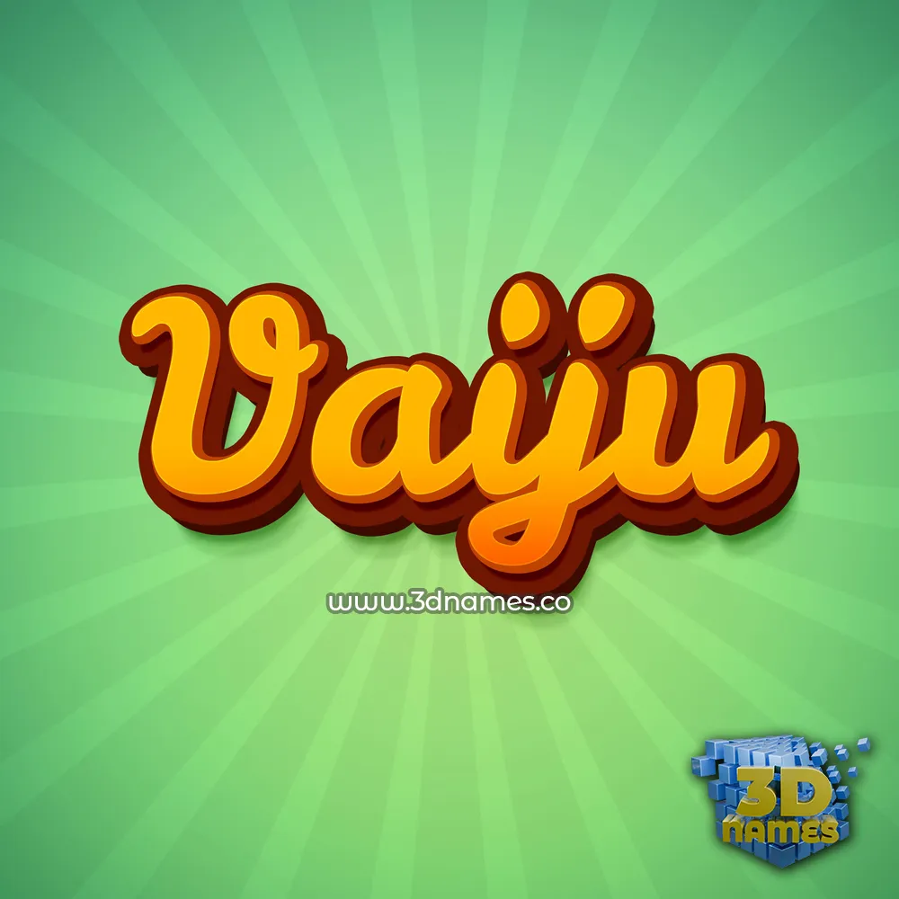 vaiju in Green Rays style - 3D name wallpaper