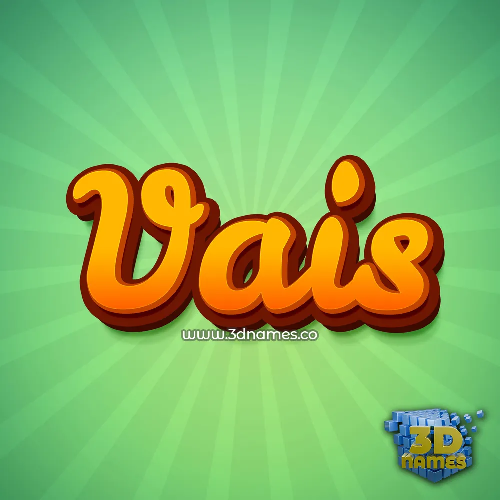 vais in Green Rays style - 3D name wallpaper