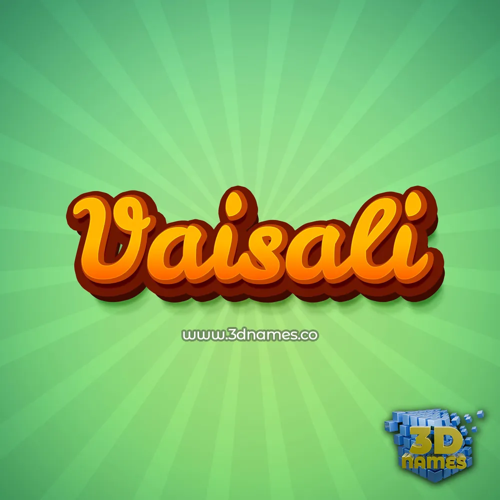 vaisali in Green Rays style - 3D name wallpaper