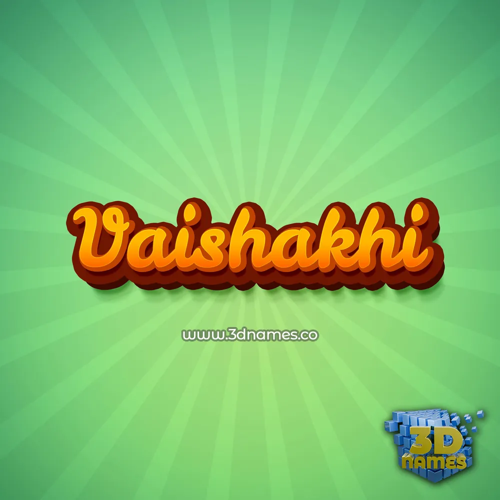 vaishakhi in Green Rays style - 3D name wallpaper