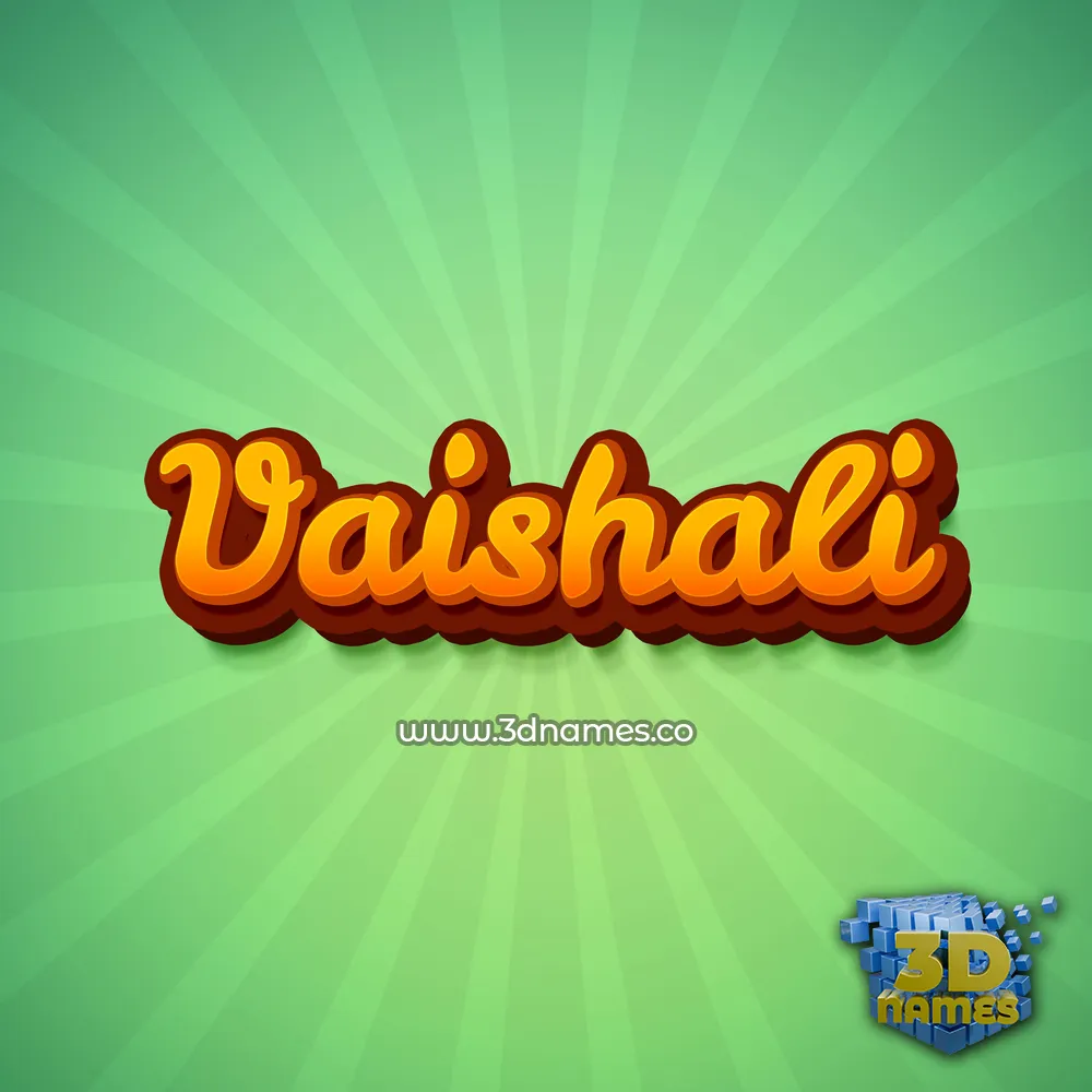 vaishali in Green Rays style - 3D name wallpaper