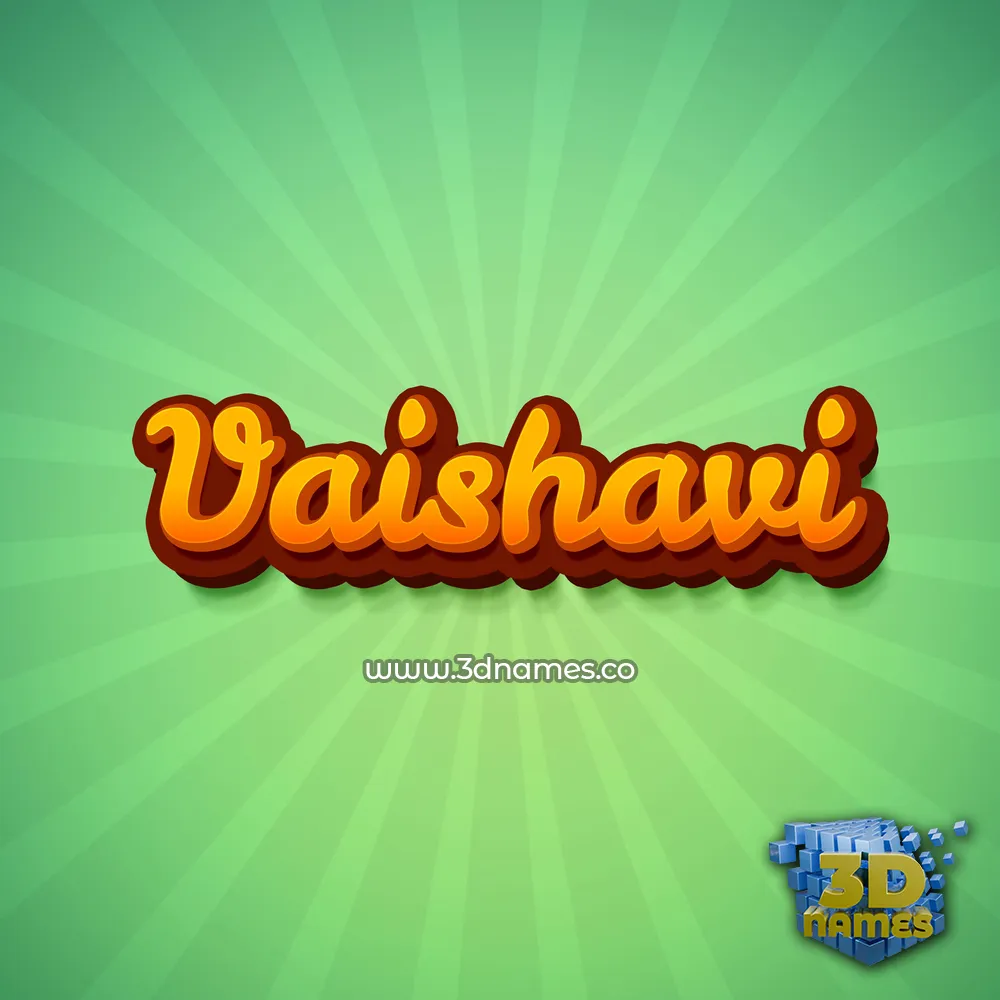 vaishavi in Green Rays style - 3D name wallpaper