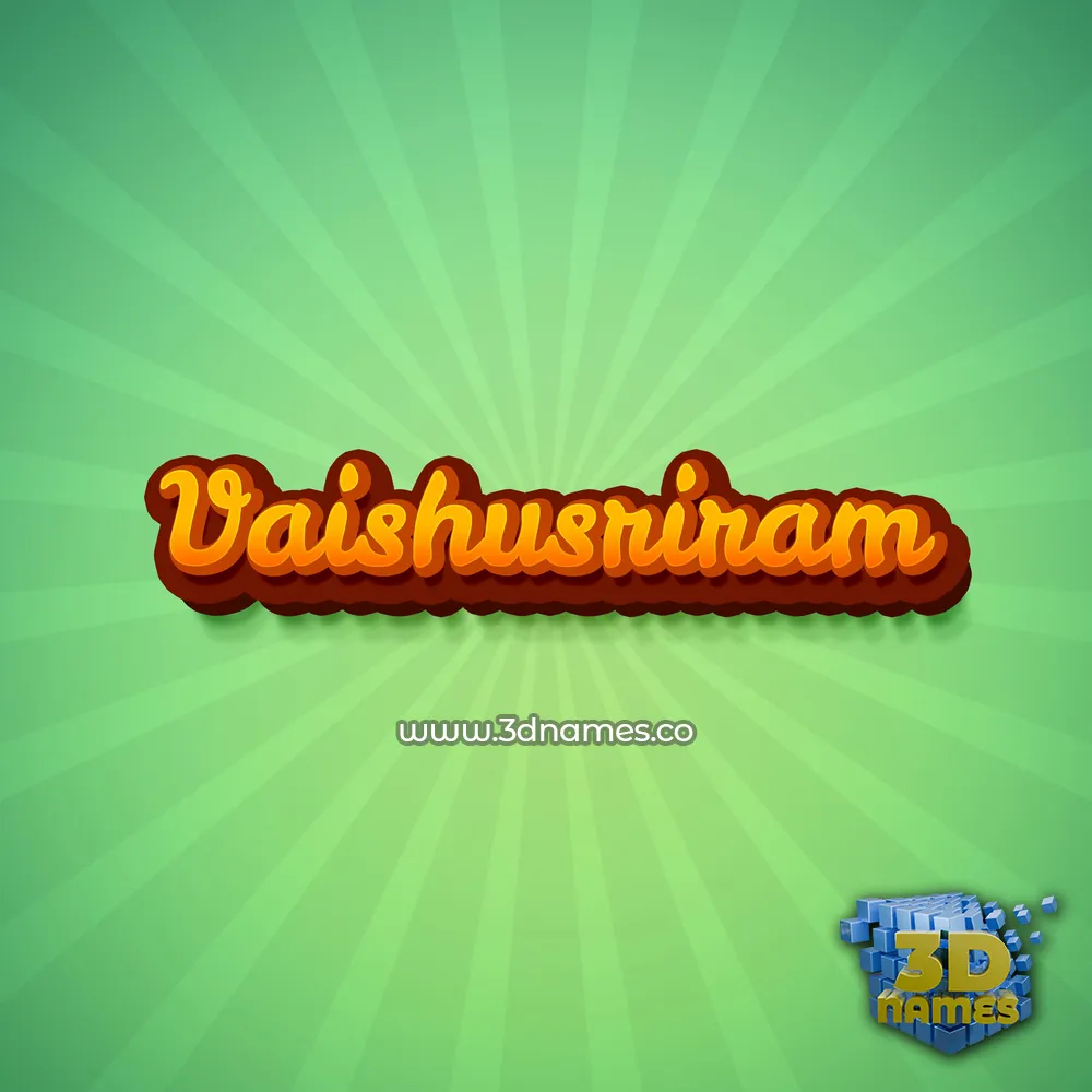 vaishusriram in Green Rays style - 3D name wallpaper