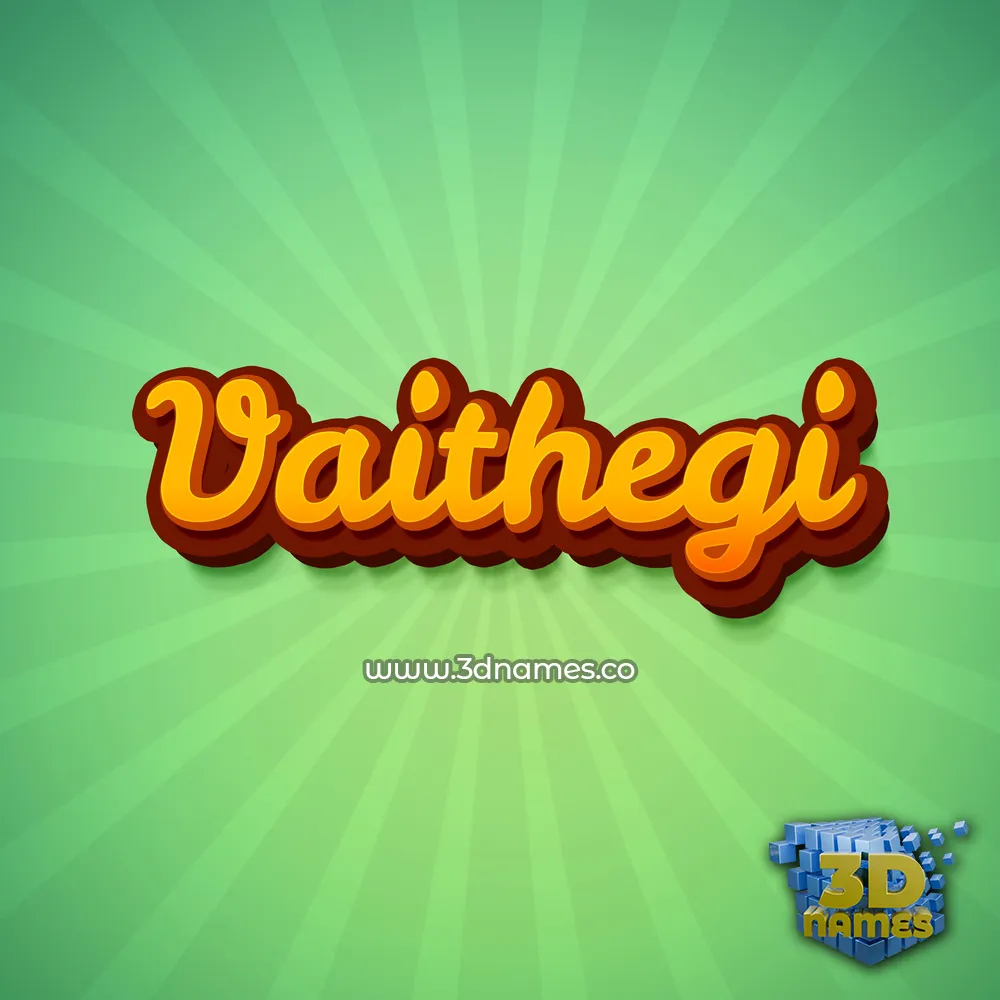 vaithegi in Green Rays style - 3D name wallpaper