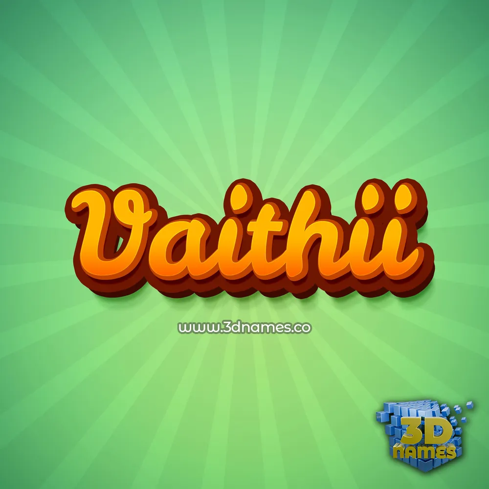vaithii in Green Rays style - 3D name wallpaper