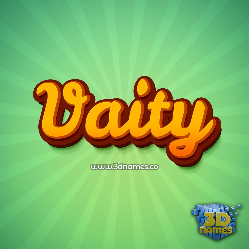 vaity in Green Rays style - 3D name wallpaper