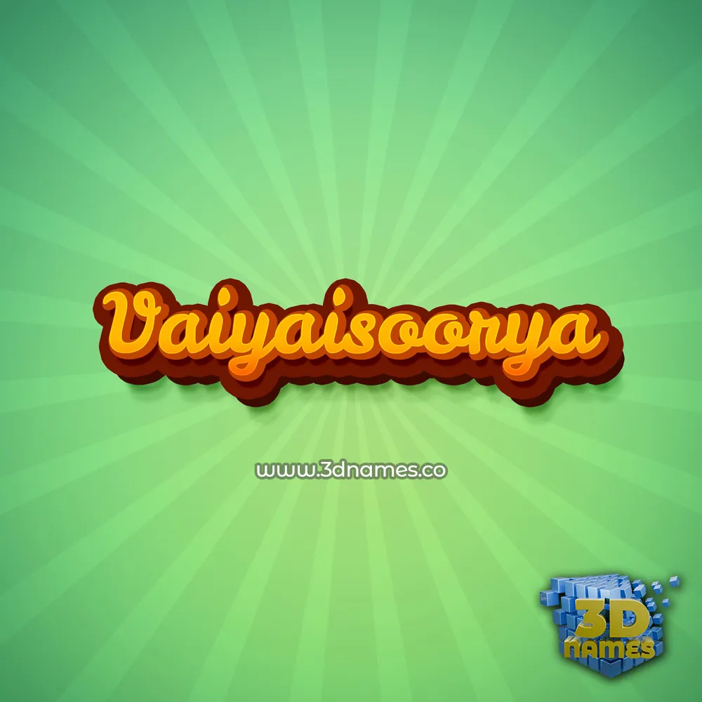 vaiyaisoorya in Green Rays style - 3D name wallpaper
