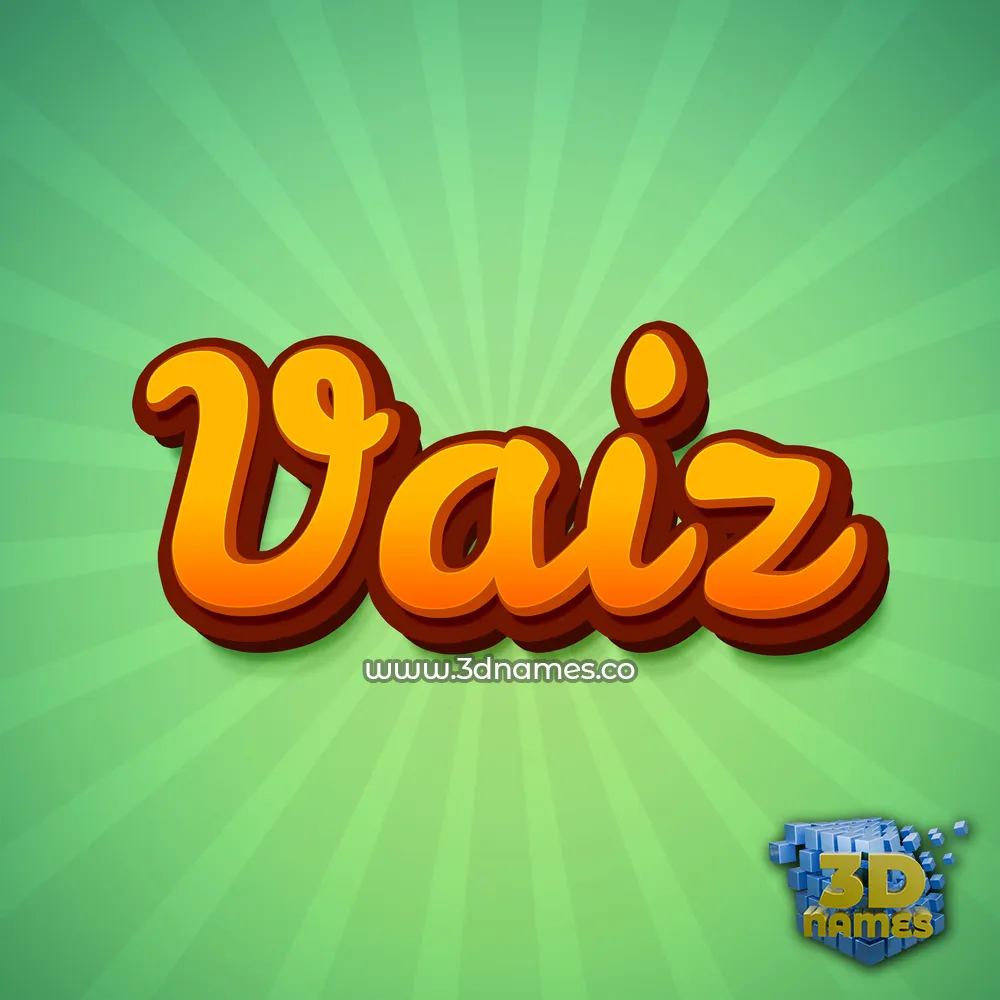 vaiz in Green Rays style - 3D name wallpaper
