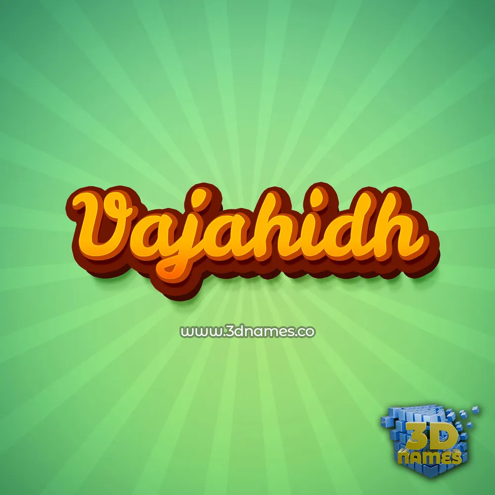 vajahidh in Green Rays style - 3D name wallpaper