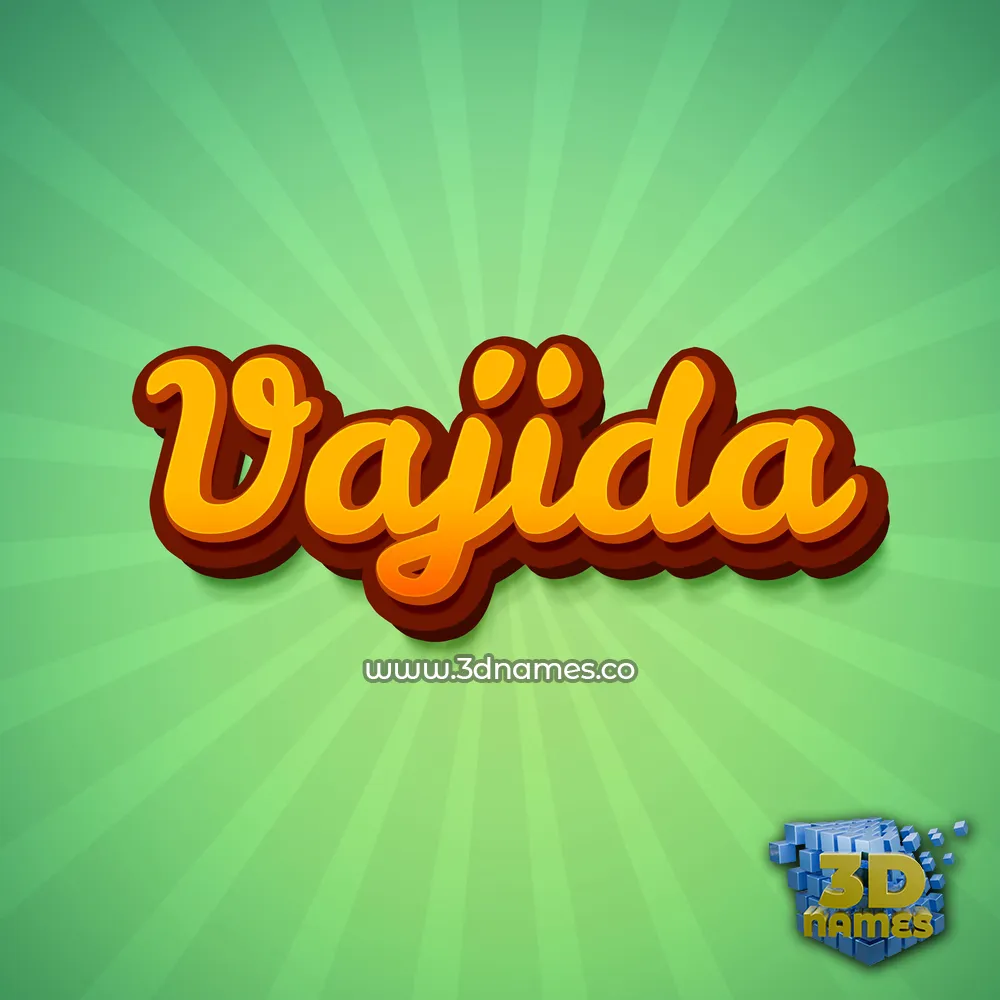 vajida in Green Rays style - 3D name wallpaper