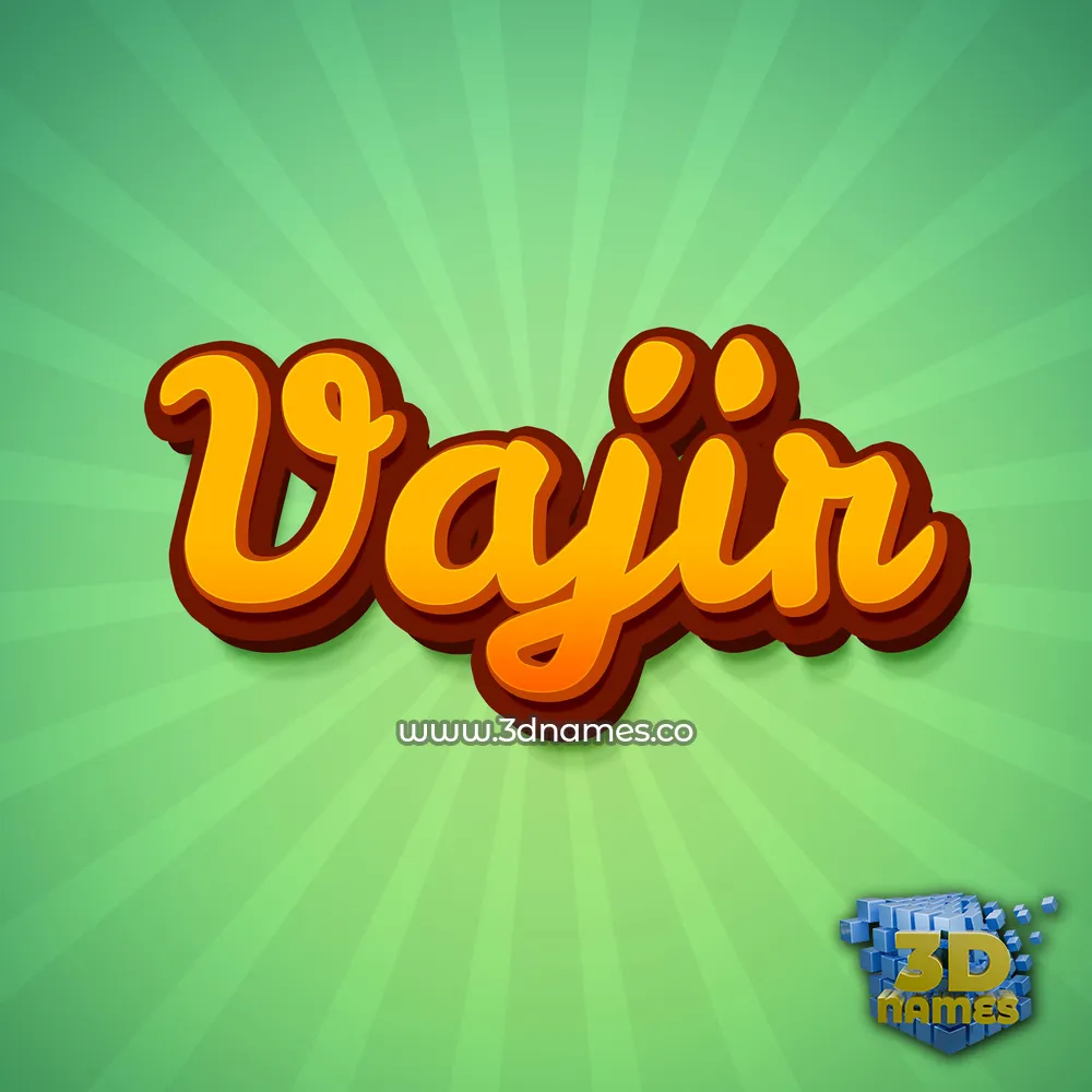 vajir in Green Rays style - 3D name wallpaper
