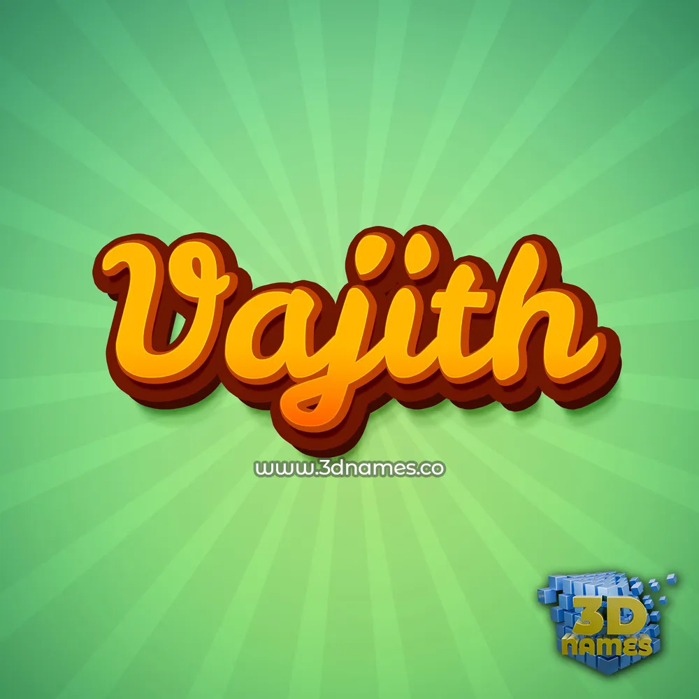 vajith in Green Rays style - 3D name wallpaper