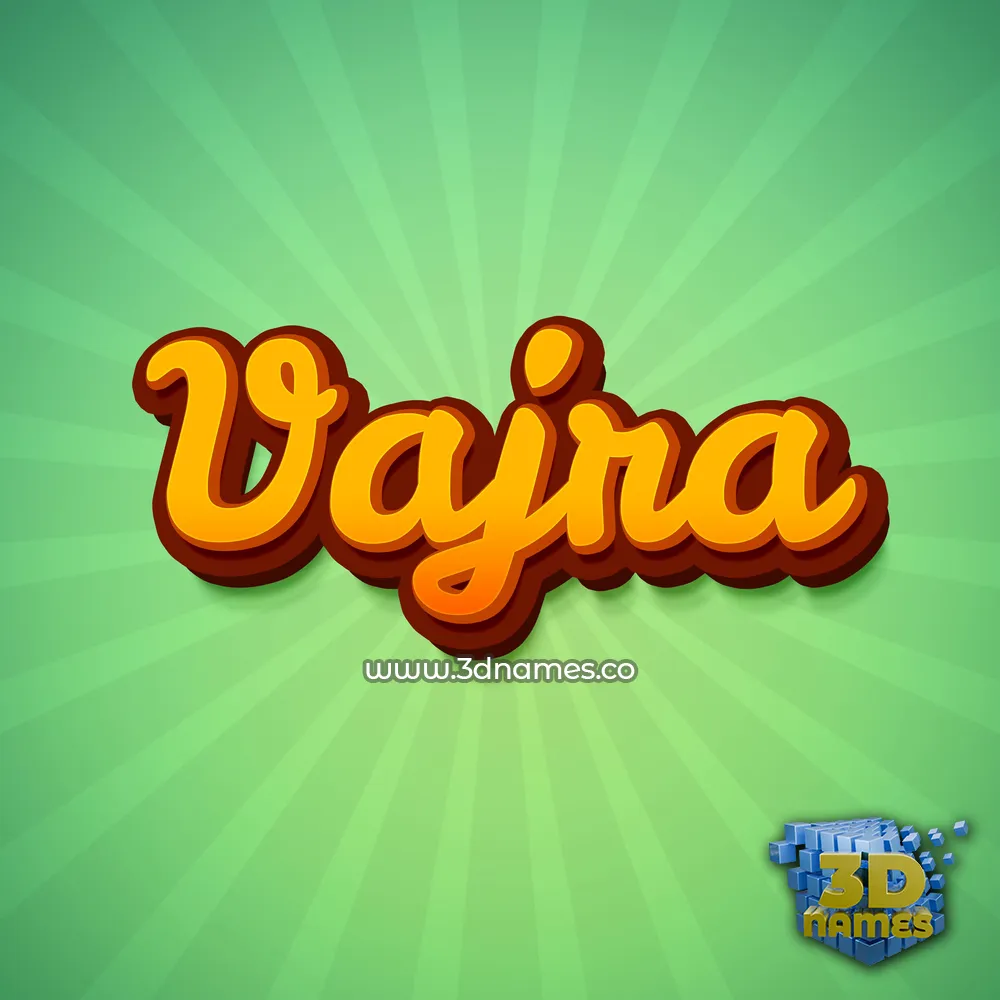 vajra in Green Rays style - 3D name wallpaper
