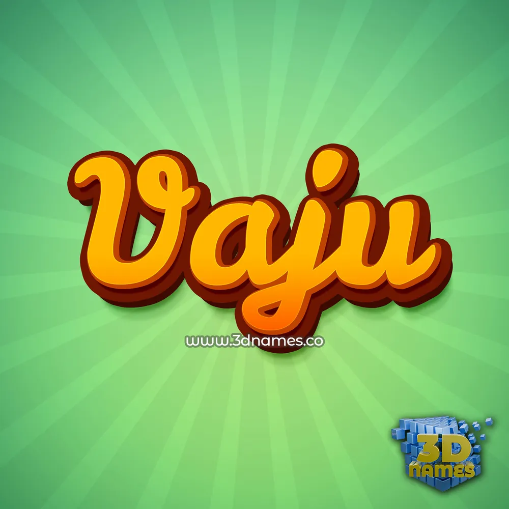 vaju in Green Rays style - 3D name wallpaper