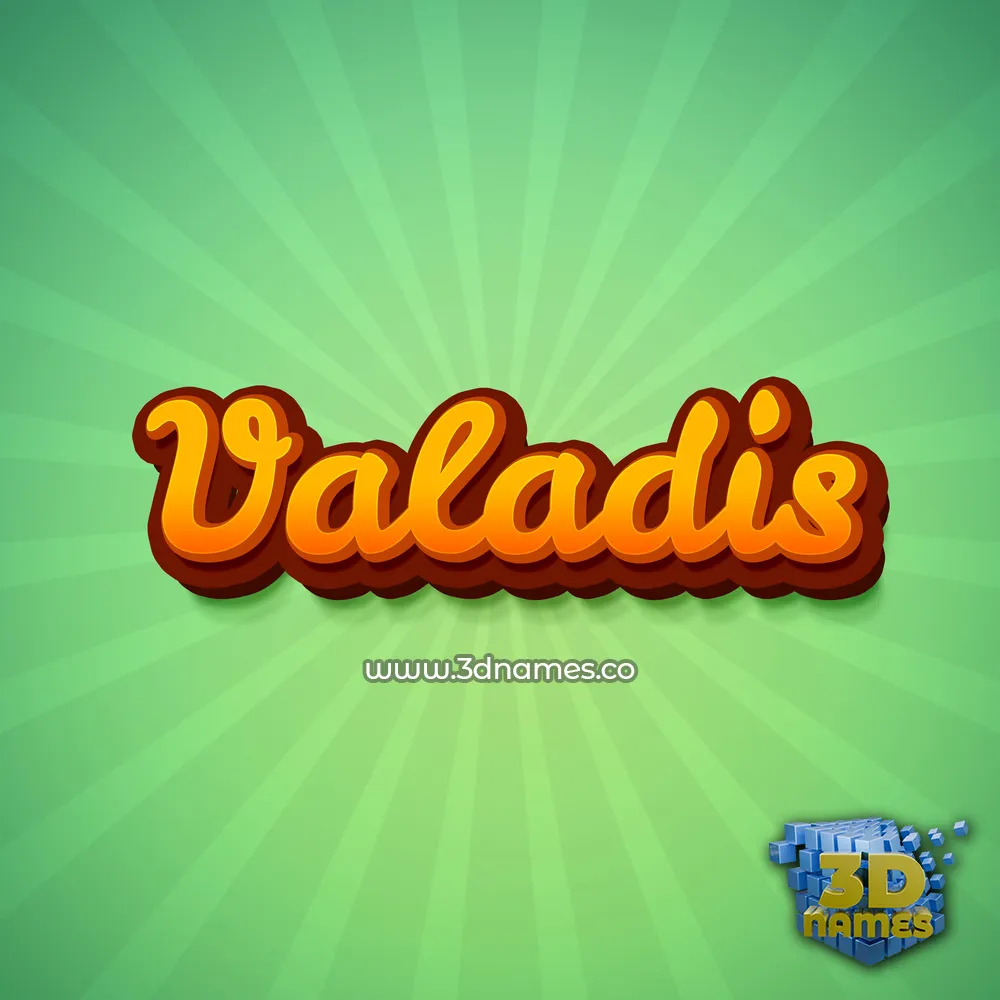 valadis in Green Rays style - 3D name wallpaper