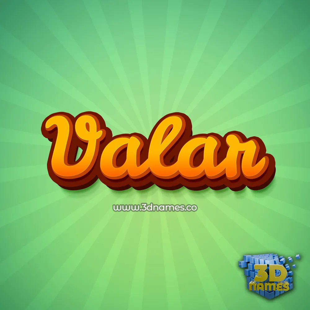 valar in Green Rays style - 3D name wallpaper