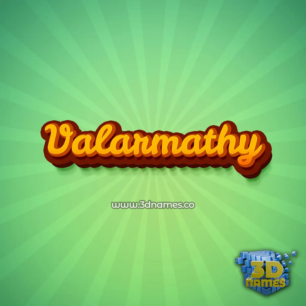 valarmathy in Green Rays style - 3D name wallpaper