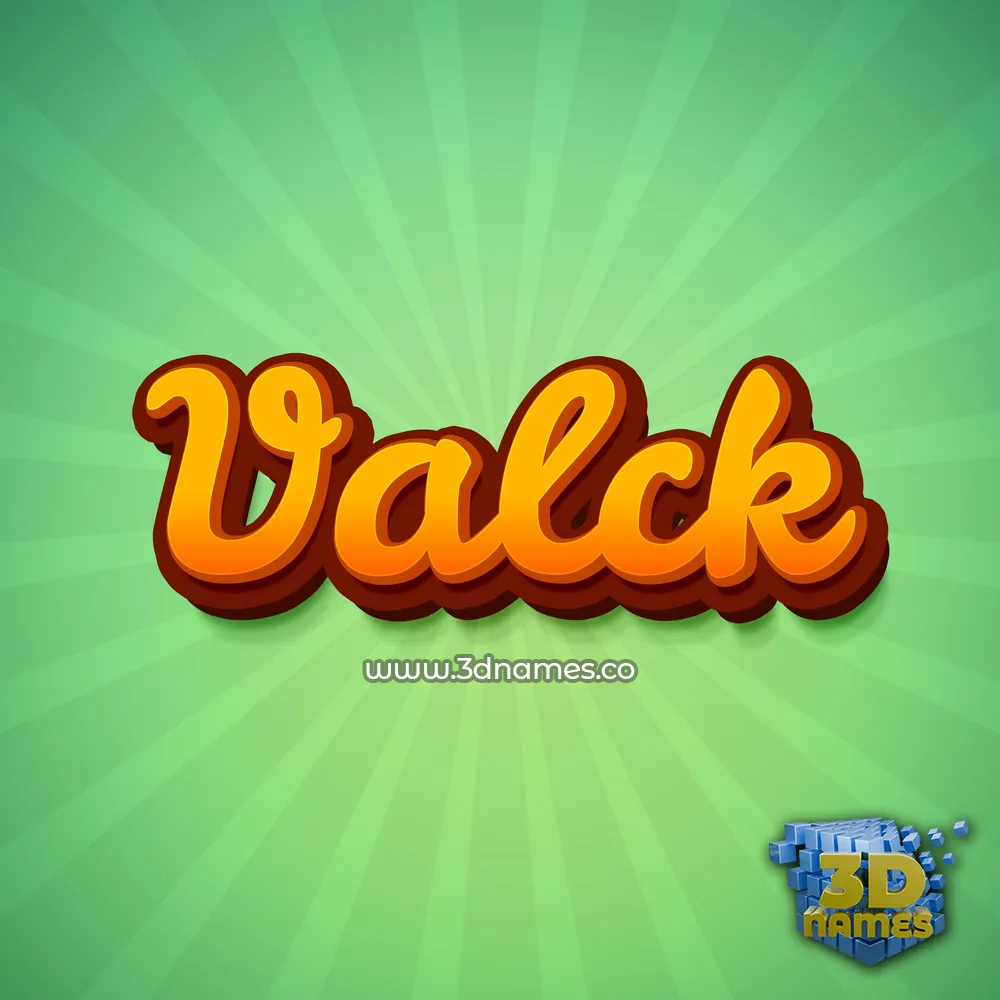 valck in Green Rays style - 3D name wallpaper