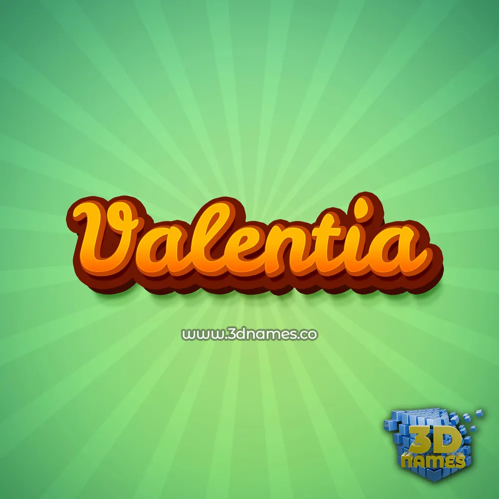valentia in Green Rays style - 3D name wallpaper