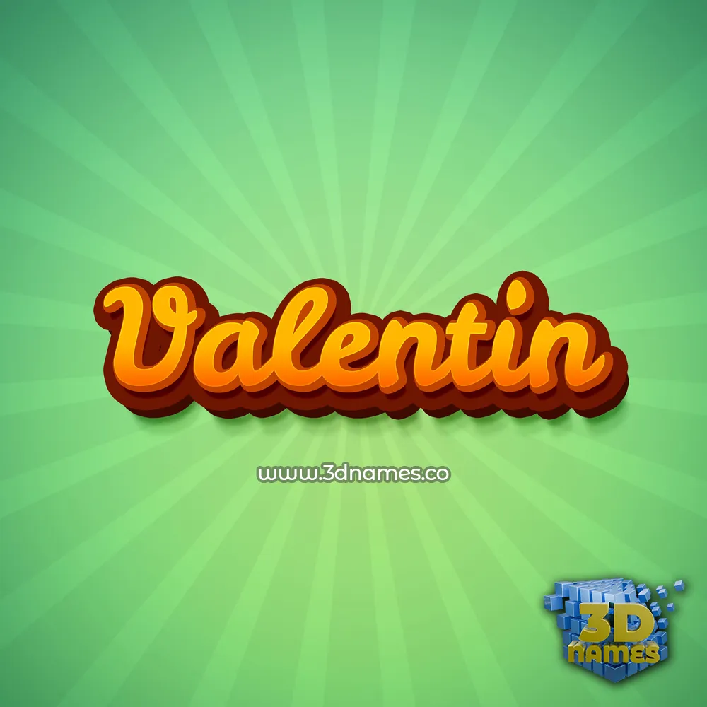 valentin in Green Rays style - 3D name wallpaper